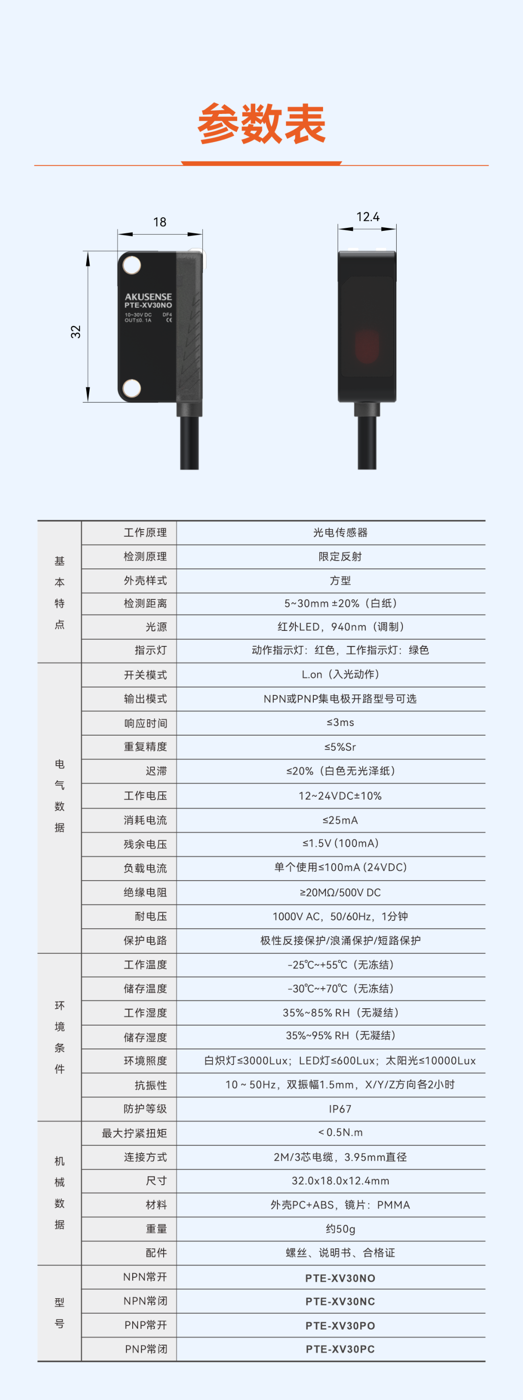 黑色？透明？反光？PTE-XV30：限定反射型光电传感器，稳如磐石