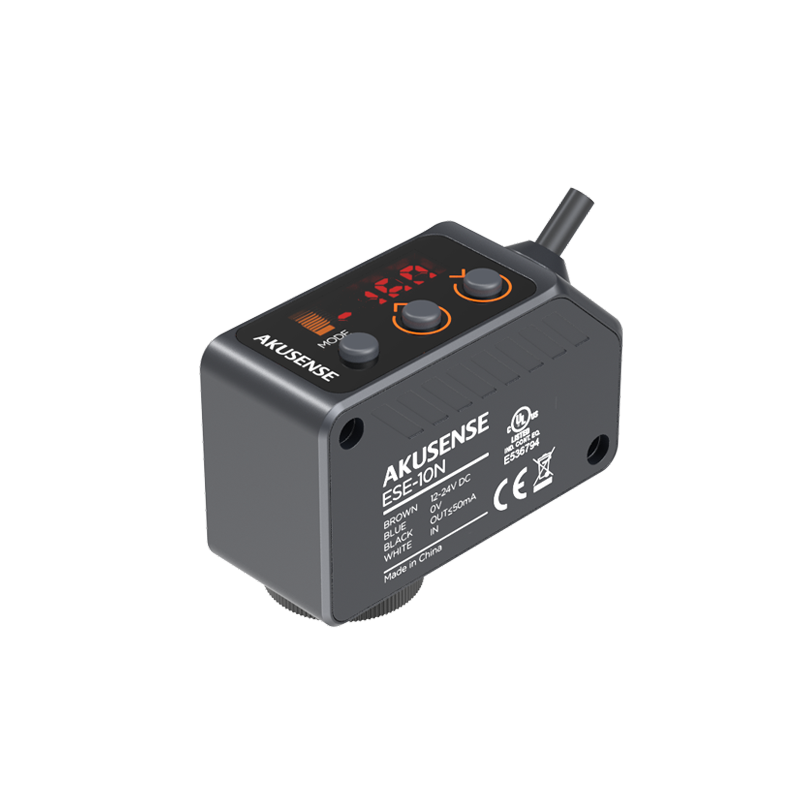 ESE-10N — Photoelectric sensor, diffuse, 7 – 13 mm, NPN, light-on/dark-on, switchable, cable 2 m, 4 cores