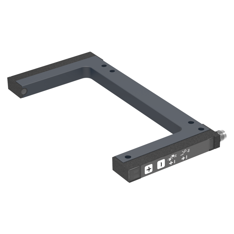 KLM06-0806NP — Fork sensor, laser, slot 80 mm, NPN/PNP, switchable, M8 connector, 4 pins