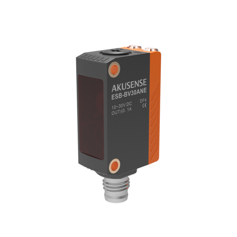 ESB-BV30APE — Photoelectric sensor, diffuse with background suppression (BGS), 5 – 300 mm, PNP, light-on/dark-on, switchable, M8 connector, 4 pins