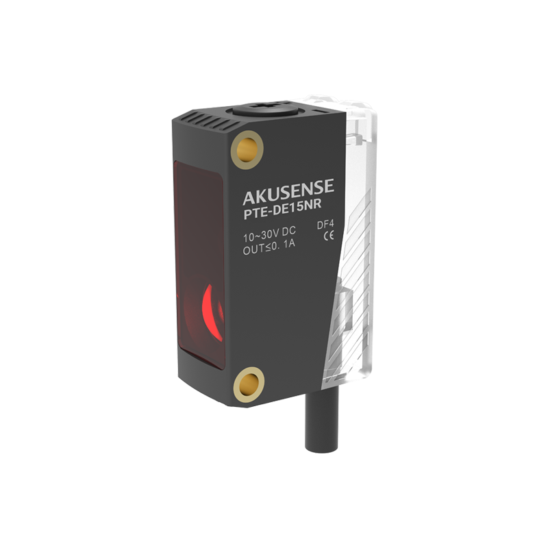 PTE-DE15PR — Photoelectric sensor, diffuse, 1 – 150 mm, PNP, light-on/dark-on, switchable, cable 2 m, 4 cores